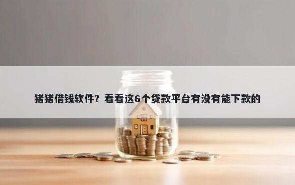 猪猪借钱软件?看看这6个贷款平台有没有能下款的