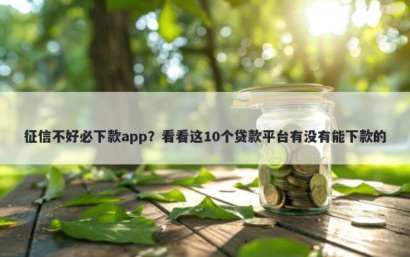 征信不好必下款app？看看这10个贷款平台有没有能下款的