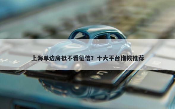 上海单边房抵不看征信？十大平台借钱推荐
