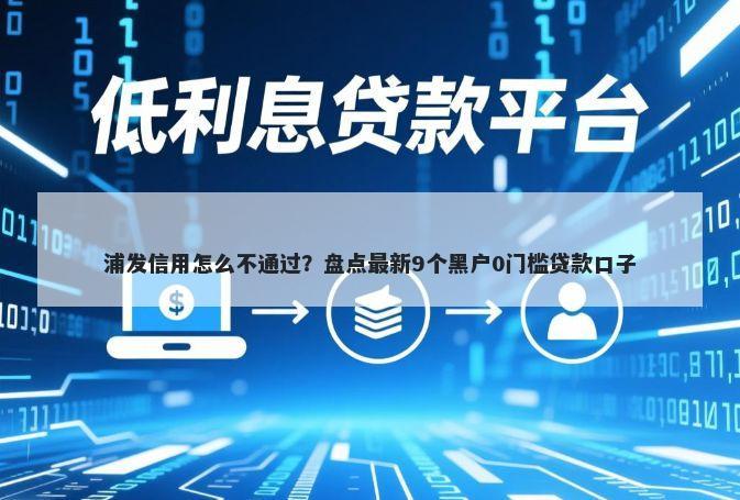 浦发信用怎么不通过？盘点最新9个黑户0门槛贷款口子
