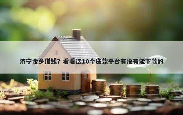 济宁金乡借钱？看看这10个贷款平台有没有能下款的