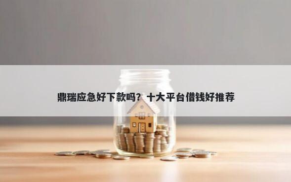 鼎瑞应急好下款吗？十大平台借钱好推荐