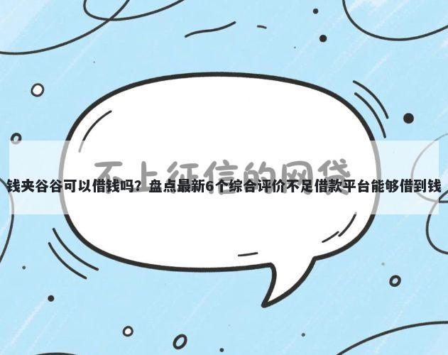 钱夹谷谷可以借钱吗？盘点最新6个综合评价不足借款平台能够借到钱