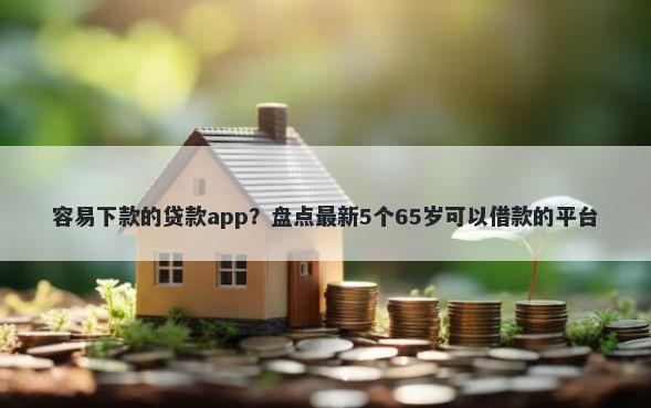 容易下款的贷款app？盘点最新5个65岁可以借款的平台