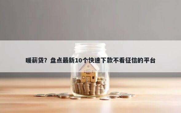 暖薪贷？盘点最新10个快速下款不看征信的平台
