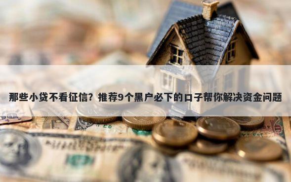 那些小贷不看征信？推荐9个黑户必下的口子帮你解决资金问题