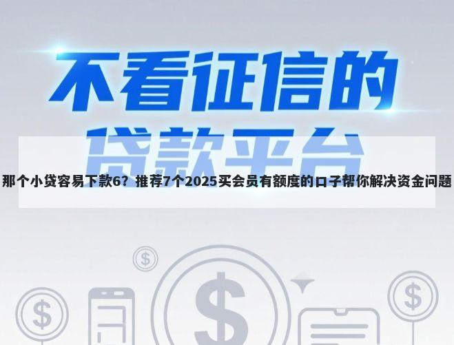 那个小贷容易下款6?推荐7个2025买会员有额度的口子帮你解决资金问题