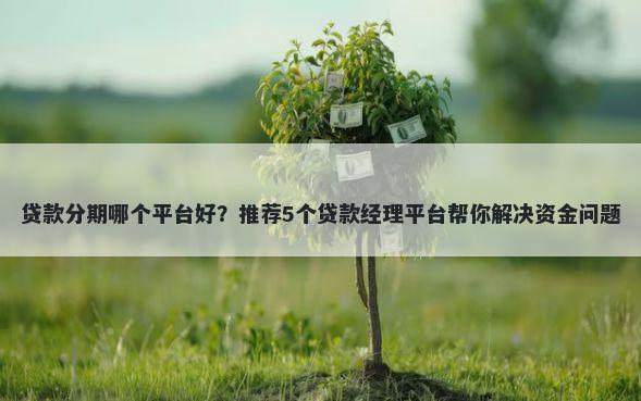 贷款分期哪个平台好？推荐5个贷款经理平台帮你解决资金问题