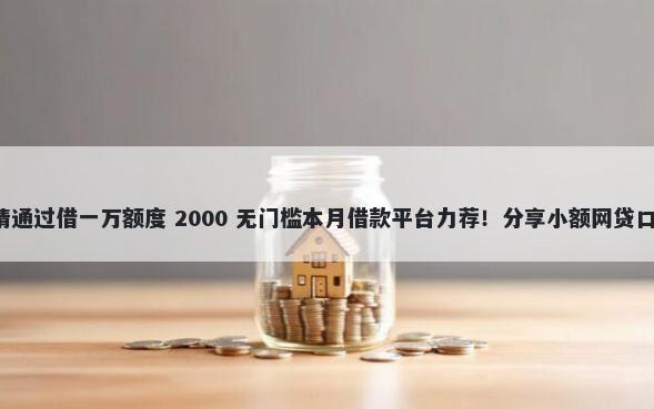 什么网贷平台好申请通过借一万额度 2000 无门槛本月借款平台力荐!分享小额网贷口子2000无门槛借款