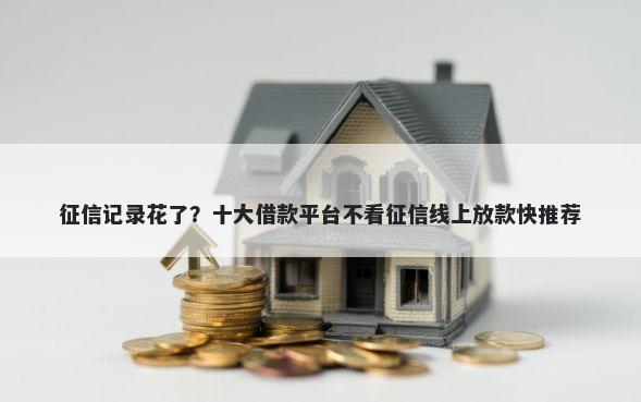 征信记录花了？十大借款平台不看征信线上放款快推荐