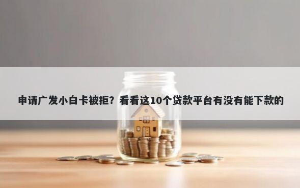 申请广发小白卡被拒？看看这10个贷款平台有没有能下款的